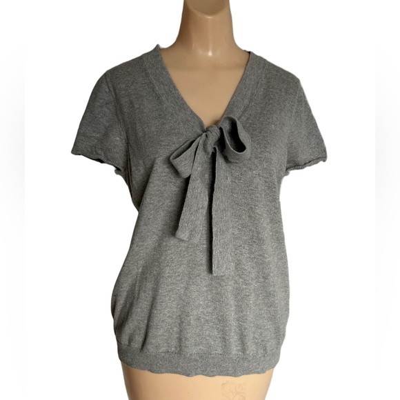 J. Crew Tops - J.Crew Grey Tie Front Knit Sweater - Women Large